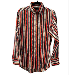 Wrangler 20X Competition Size Med Aztec Diamond Button Down Western Shirt Rodeo